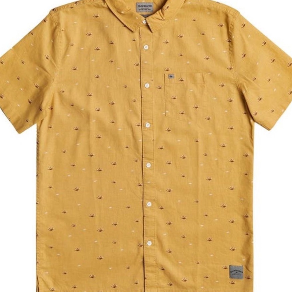 Men EUC Quicksilver shirt in deep yellow